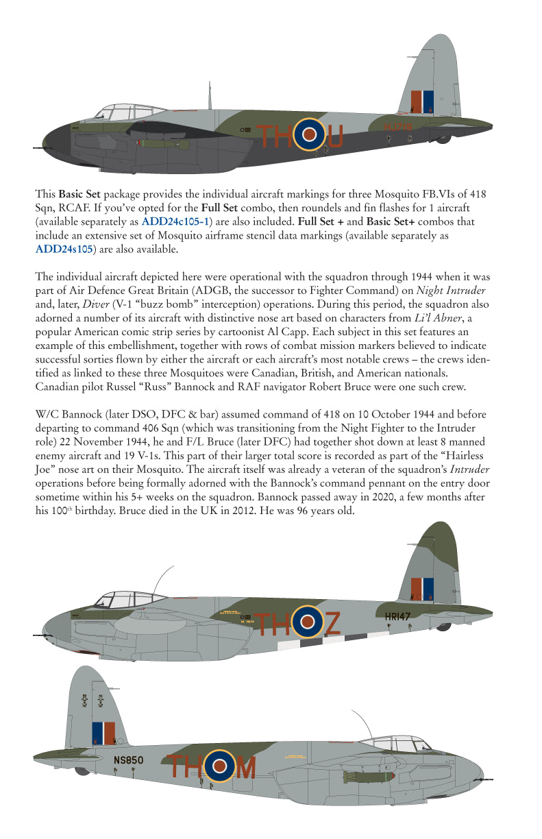 Aviaeology ADD24005-1 1:24 de Havilland Mosquito FB.VIs 418 Sqn RCAF