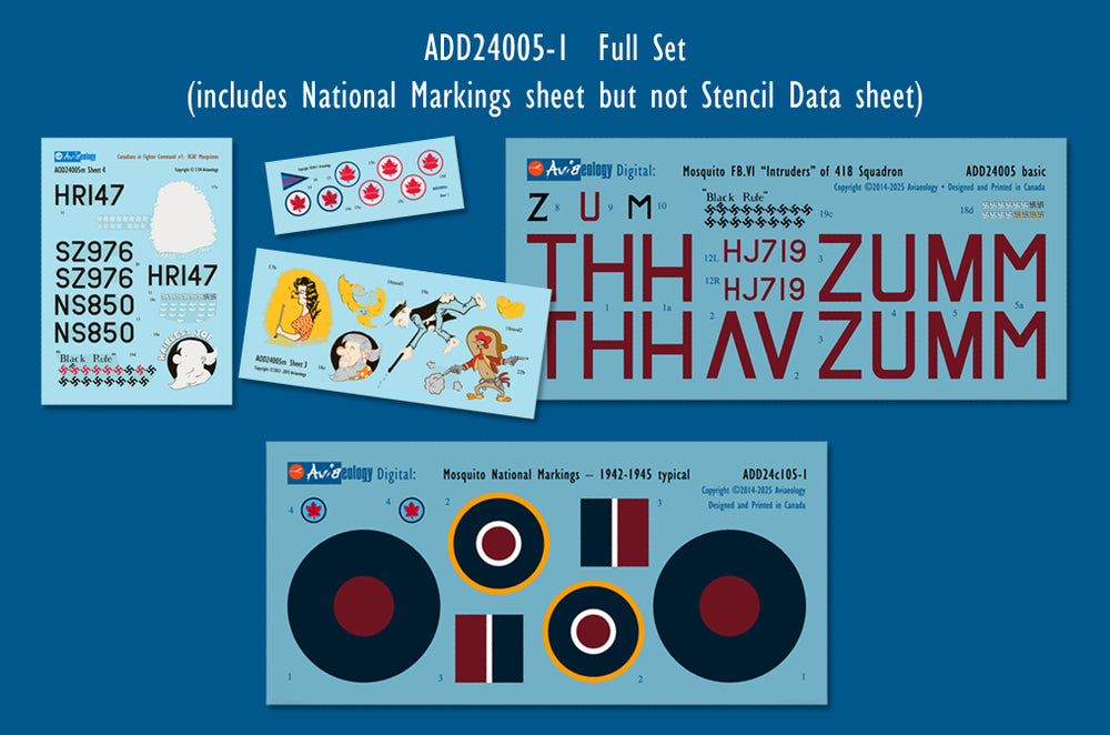 Aviaeology ADD24005-1 1:24 de Havilland Mosquito FB.VIs 418 Sqn RCAF