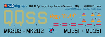 Aviaeology ADD24009-1 1:24 Supermarine Spitfire FR Mk.IXCs 414 Sqn