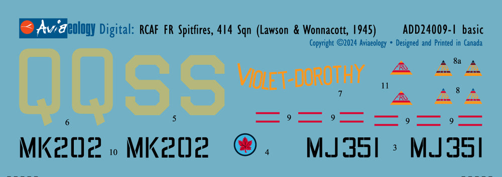 Aviaeology ADD24009-1X 1:24 Supermarine Spitfire FR Mk.IXCs 414 Sqn
