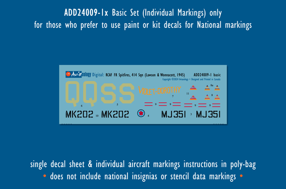 Aviaeology ADD24009-1X 1:24 Supermarine Spitfire FR Mk.IXCs 414 Sqn