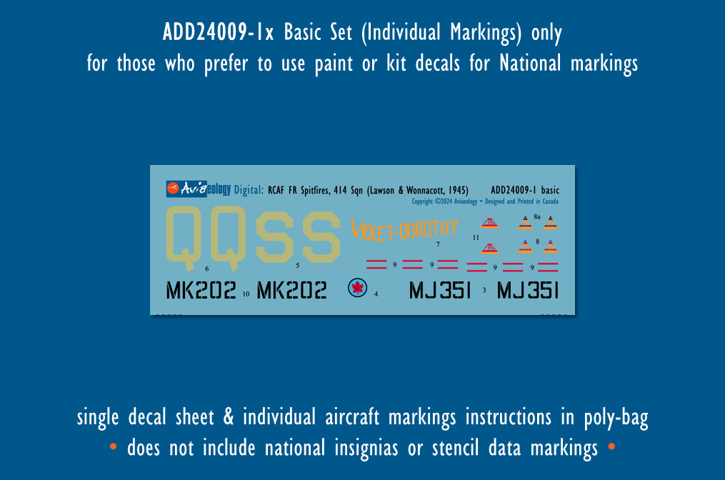 Aviaeology ADD24009-1X 1:24 Supermarine Spitfire FR Mk.IXCs 414 Sqn