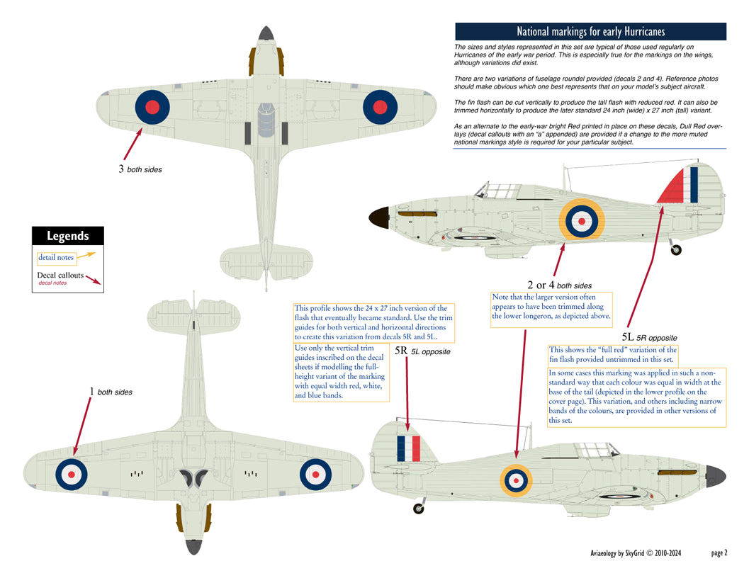 Aviaeology ADD24C104-1 1:24 Hawker Hurricane National Markings-early variation 1