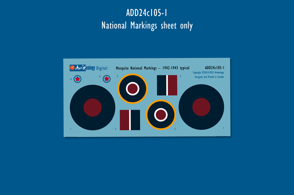 Aviaeology ADD24C105-1 1:24 de Havilland Mosquito National Markings-1942-1945
