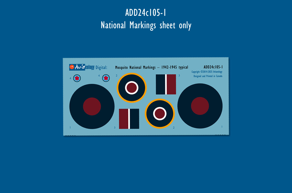 Aviaeology ADD24C105-1 1:24 de Havilland Mosquito National Markings-1942-1945