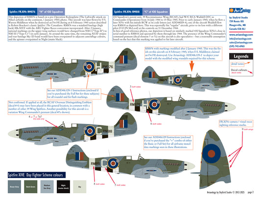 Aviaeology ADD48009-3 1:48 Supermarine Spitfire FR.XIVEs 430 Sqn RCAF
