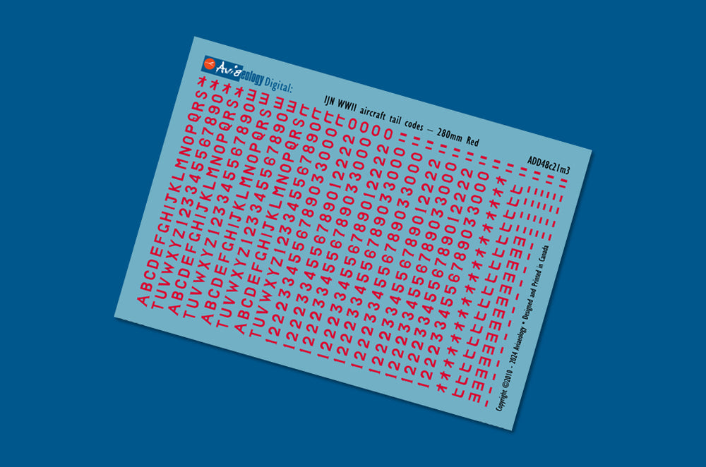 Aviaeology ADD48C021M3 1:48 IJN WWII Aircraft Tail Codes Red