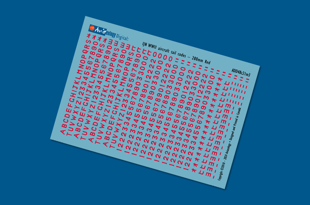Aviaeology ADD48C021M3 1:48 IJN WWII Aircraft Tail Codes Red