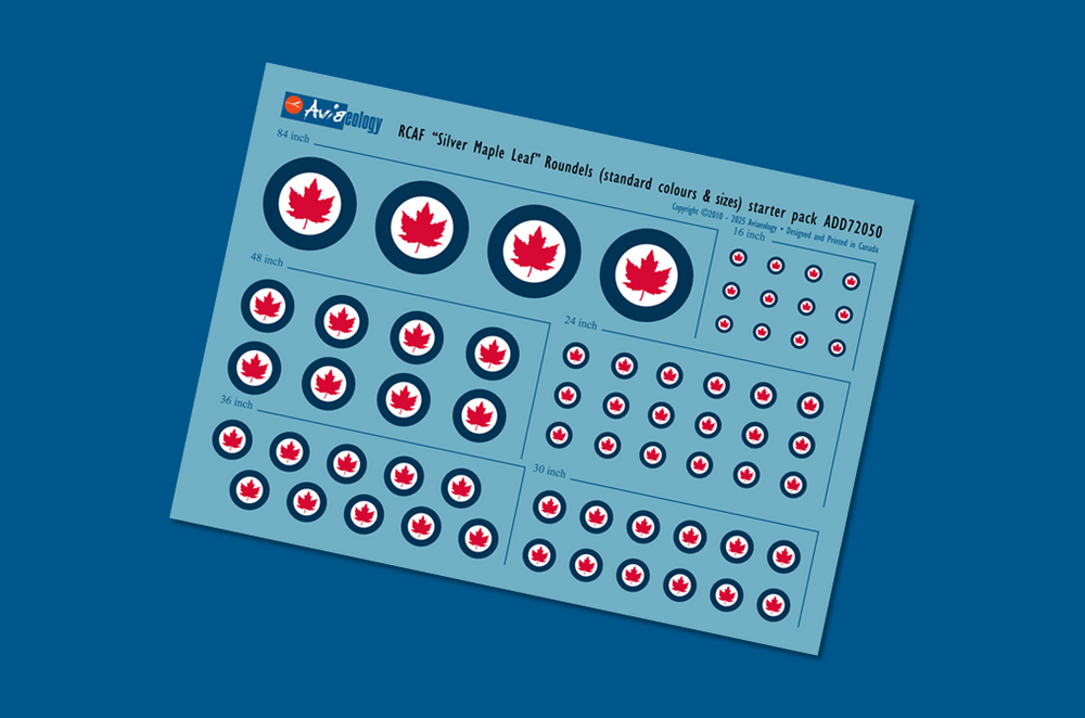 Aviaeology ADD72C050 1:72 RCAF Silver Maple Leaf Roundels