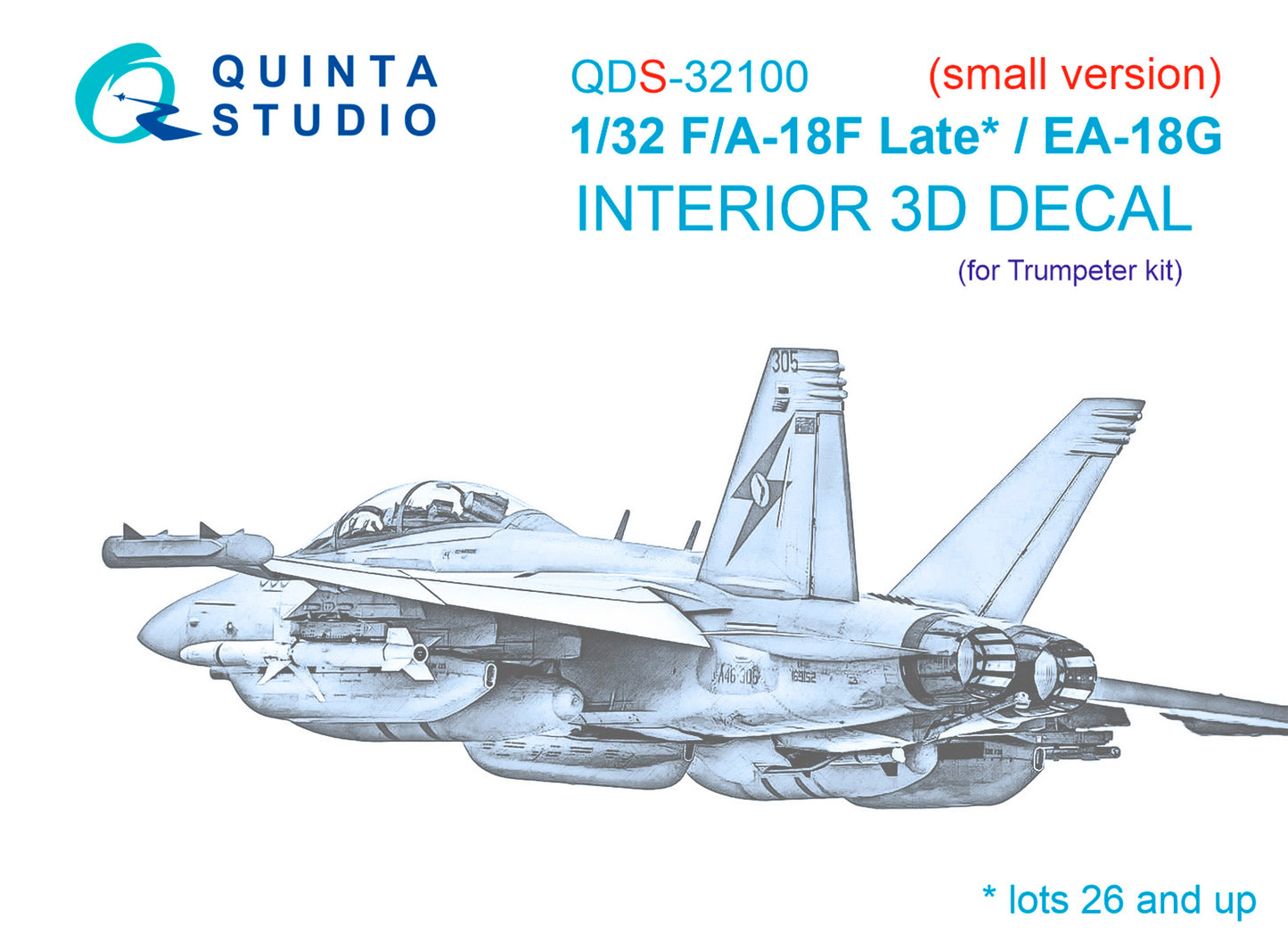 Quinta Studio QDS-32100 1:32 F/A-18F Late / EA-18G 3D Interior Decal