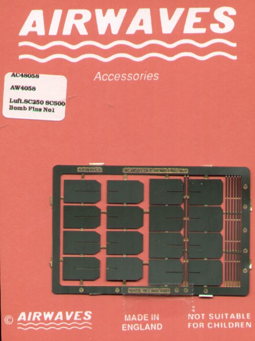 Airwaves AEC48058 German Bomb SC-250/SC-500 Fins No.1 1:48
