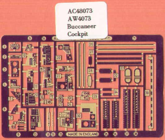 Airwaves AEC48073 Blackburn Buccaneer S.2B Cockpit Set Etch 1:48