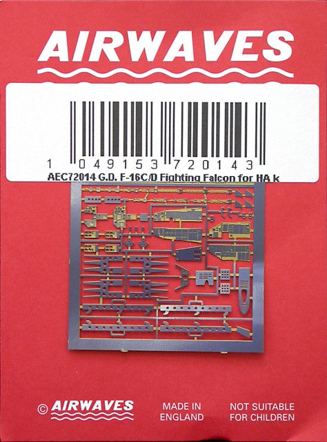 Airwaves AEC72014 1:72 Lockheed-Martin F-16C/D Fighting Falcon Etch