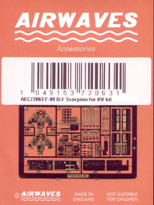 Airwaves (etched) AEC72063 1:72 Northrop F-89D / F-89J Scorpion