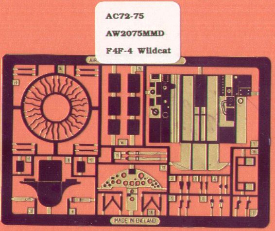 Airwaves (etched) AEC72075 1:72 Grumman F4F-4 Wildcat
