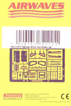 Airwaves (etched) AEC72117 1:72 Dassault_Mirage III