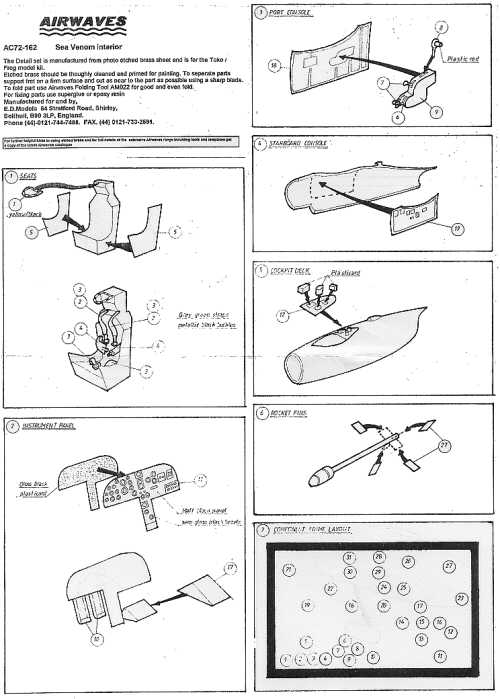 Airwaves (etched) AEC72162 1:72 de Havilland Sea Venom interior