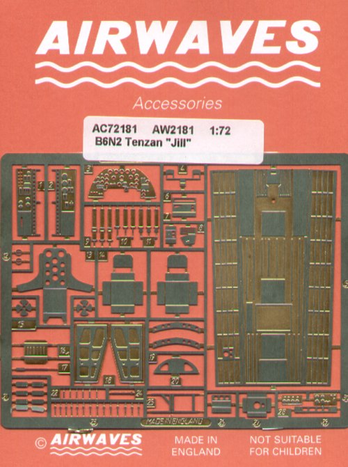Airwaves (etched) AEC72181 1:72 Nakajima B6N Tenzan 'Jill'