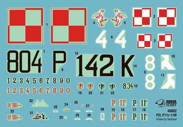 Arma Hobby AH40002 1:48 PZL P.11c with PE parts and decals by Techmod