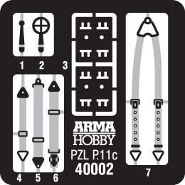 Arma Hobby AH40002 1:48 PZL P.11c with PE parts and decals by Techmod
