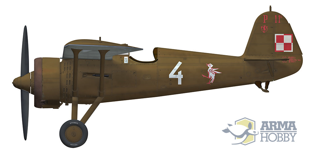 Arma Hobby AH40002 1:48 PZL P.11c with PE parts and decals by Techmod
