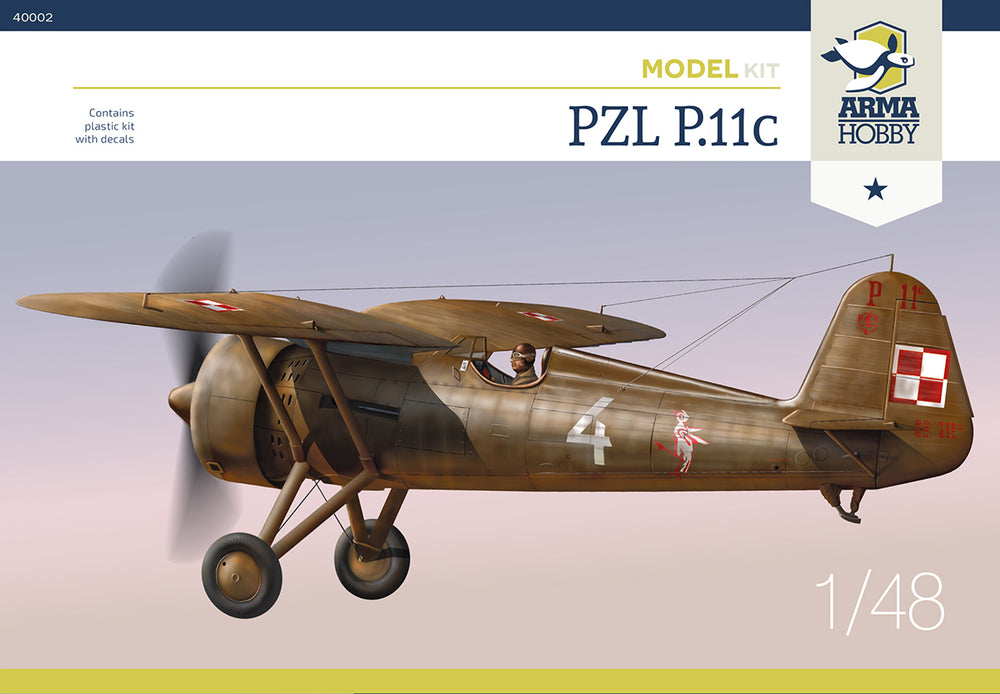 Arma Hobby AH40002 1:48 PZL P.11c with PE parts and decals by Techmod