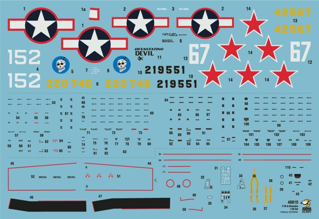 Arma Hobby AH40010 Bell P-39Q Airacobra w/3D Print File 1:48