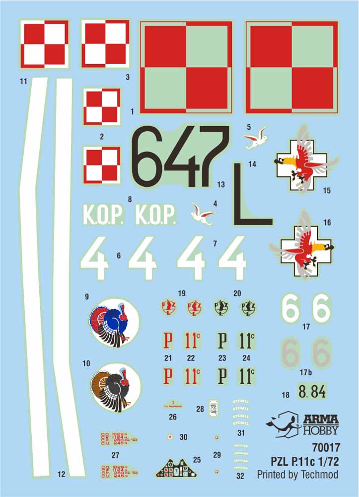 Arma Hobby AH70017 1:72 PZL P.11c "Kresy" Model Kit