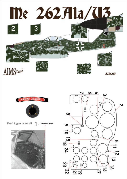 Aims AIMS32D013 1:32 Messerschmitt Me-262A-1a/U3