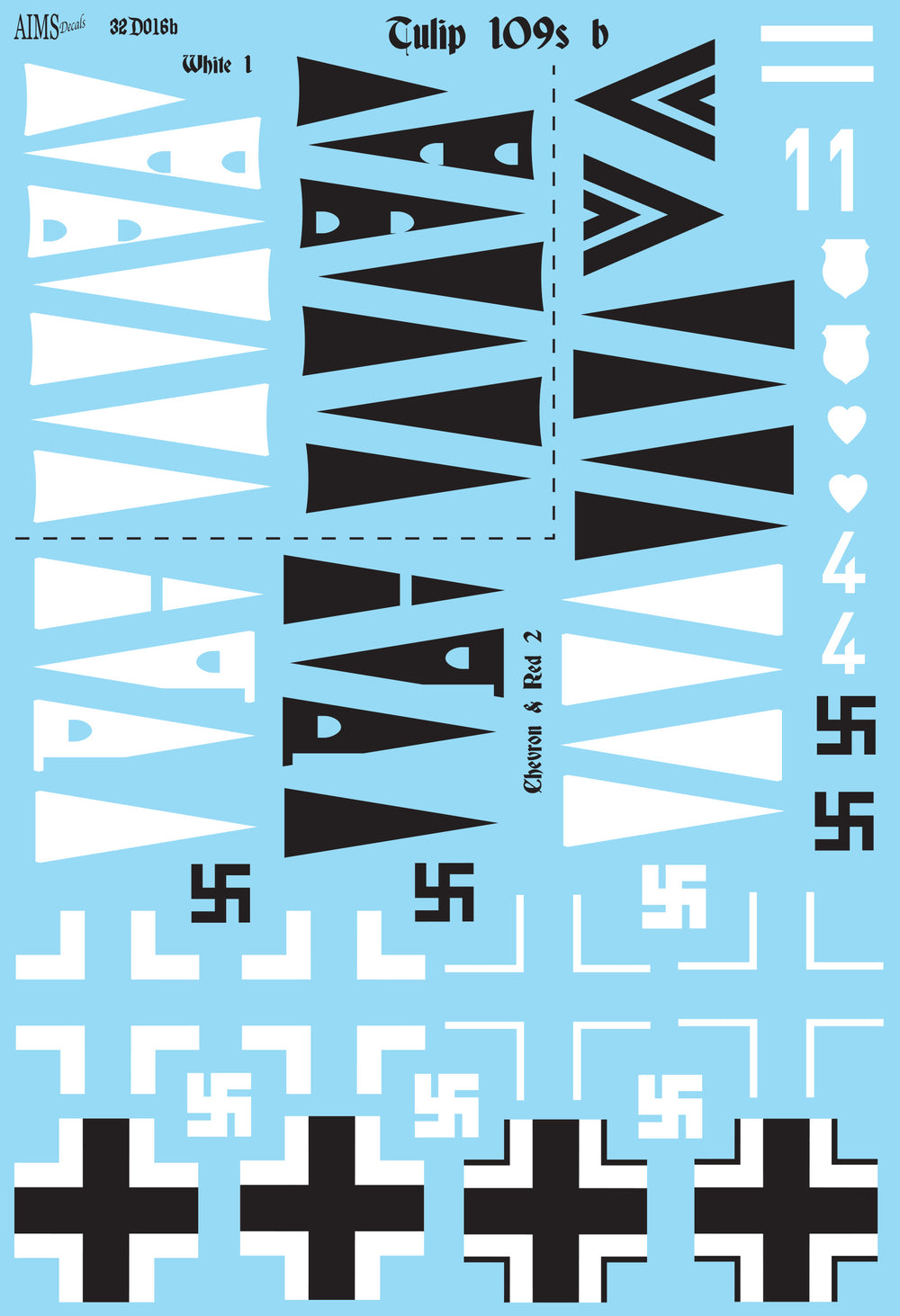 Aims AIMS32D016 1:32 Messerschmitt Bf-109G/K Decals Herman Graf