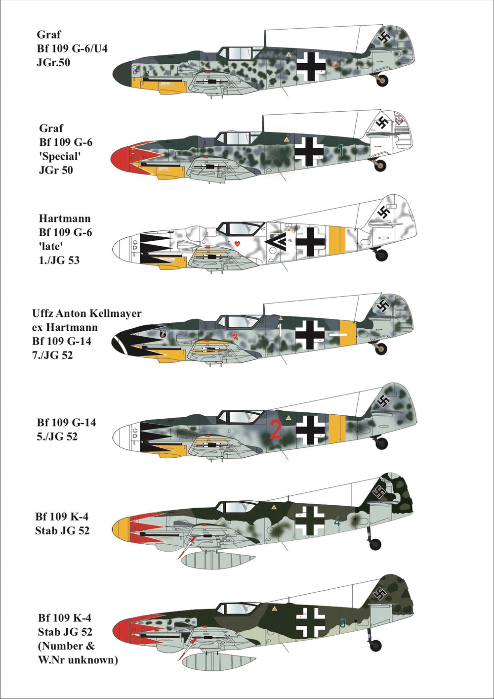 Aims AIMS32D016 1:32 Messerschmitt Bf-109G/K Decals Herman Graf