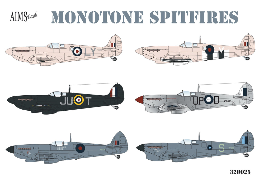 Aims AIMS32D025 1:32 Monotone Supermarine Spitfires IV/IX/IG/V