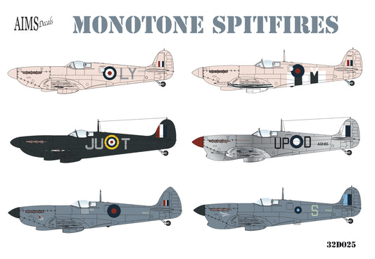 Aims AIMS32D025 1:32 Monotone Supermarine Spitfires IV/IX/IG/V
