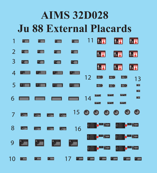Aims AIMS32D028 1:32 Junkers Ju-88 External Placards