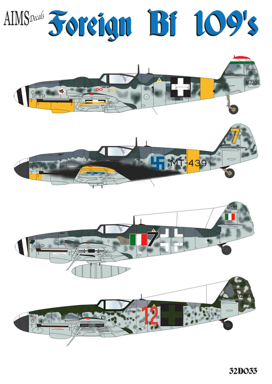 Aims AIMS32D033 Foreign Messerschmitt Bf-109's Decals 1:32