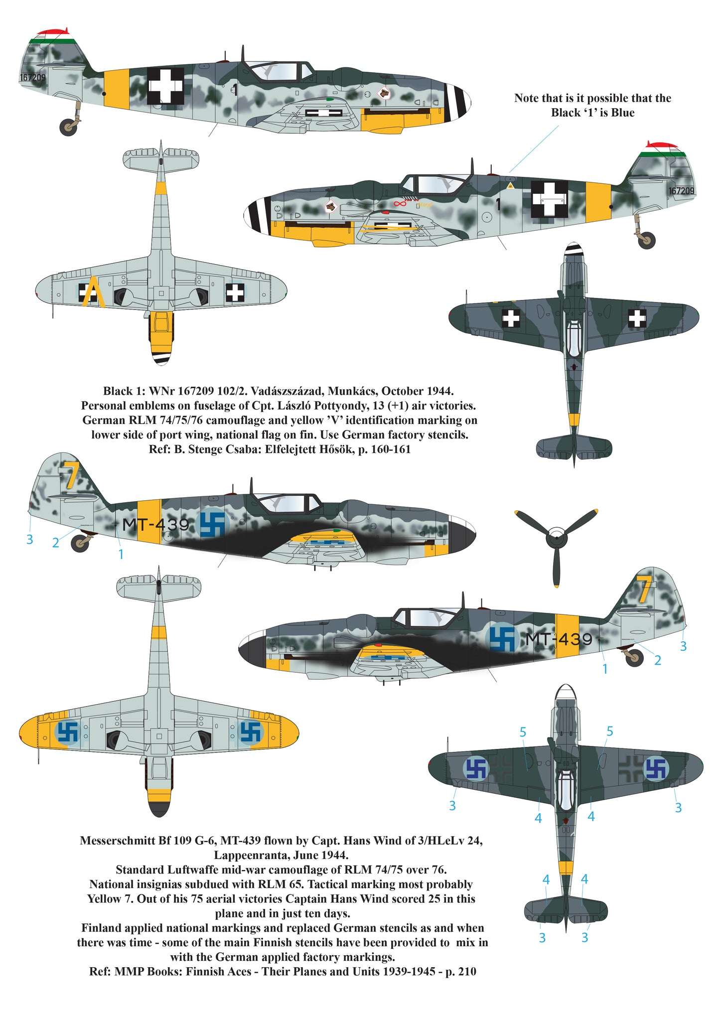Aims AIMS32D033 Foreign Messerschmitt Bf-109's Decals 1:32