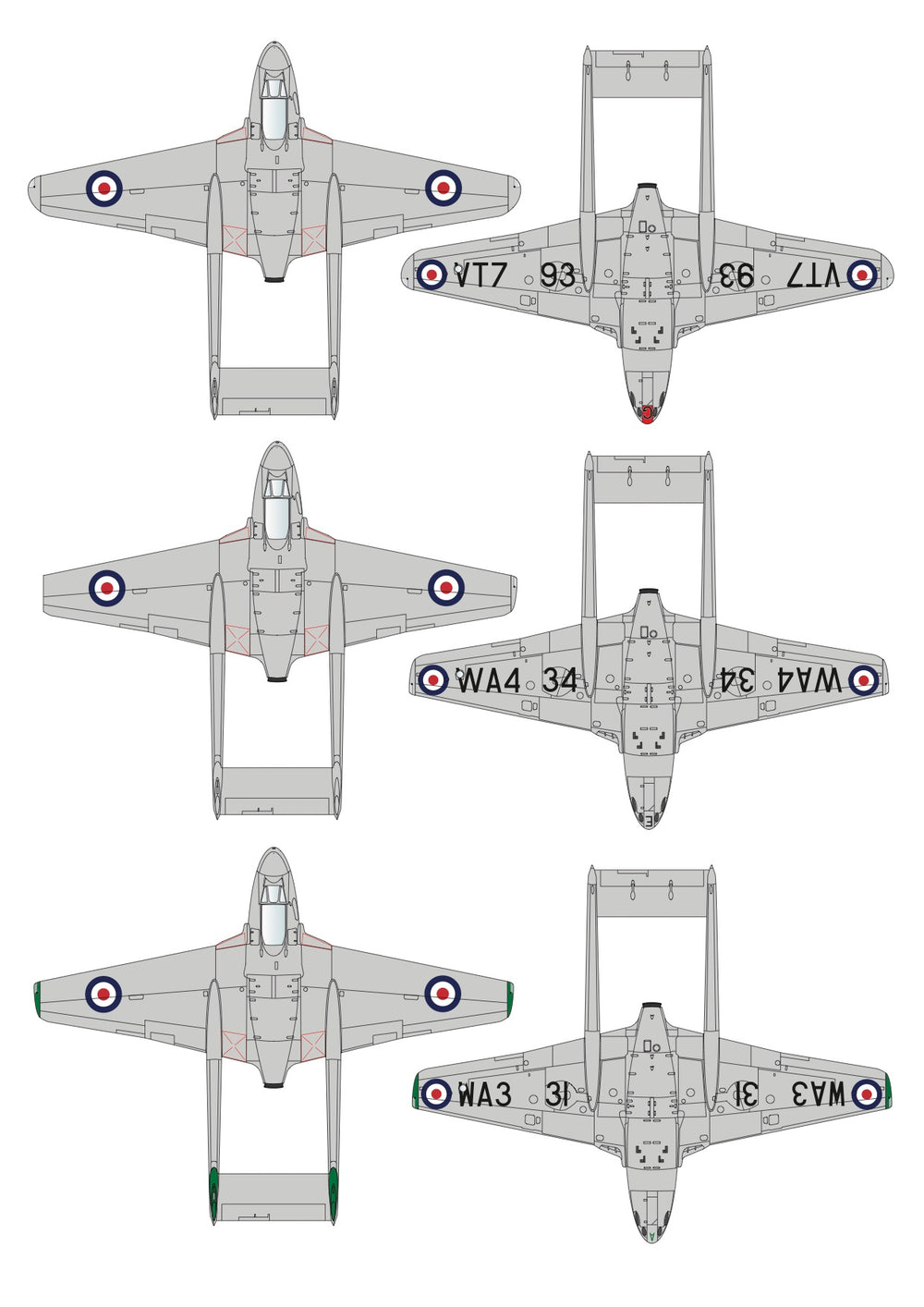 Aims AIMS32D036 1:32 de Havilland Vampire F.3/FB.5/FB.9 Decals