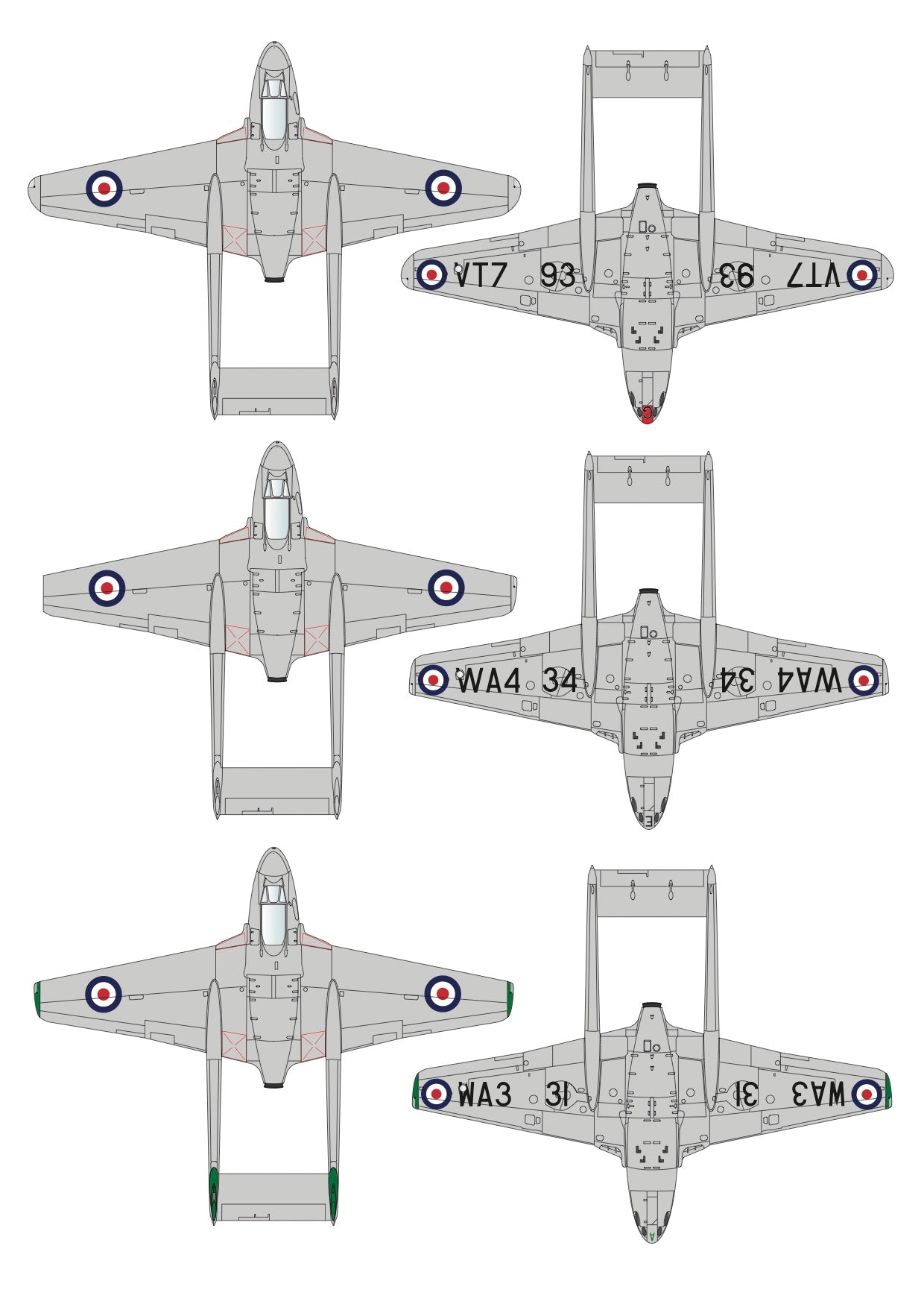 Aims AIMS32D036 1:32 de Havilland Vampire F.3/FB.5/FB.9 Decals