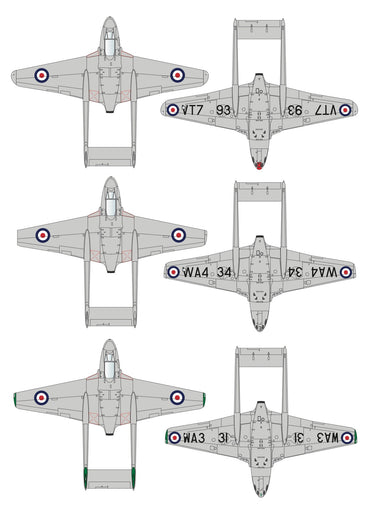 Aims AIMS32D036 1:32 de Havilland Vampire F.3/FB.5/FB.9 Decals