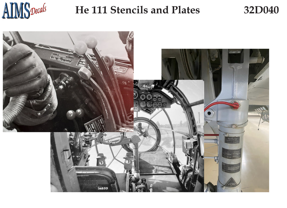 Aims AIMS32D040 1:32 Heinkel He-111H-6 Stencils and Plates