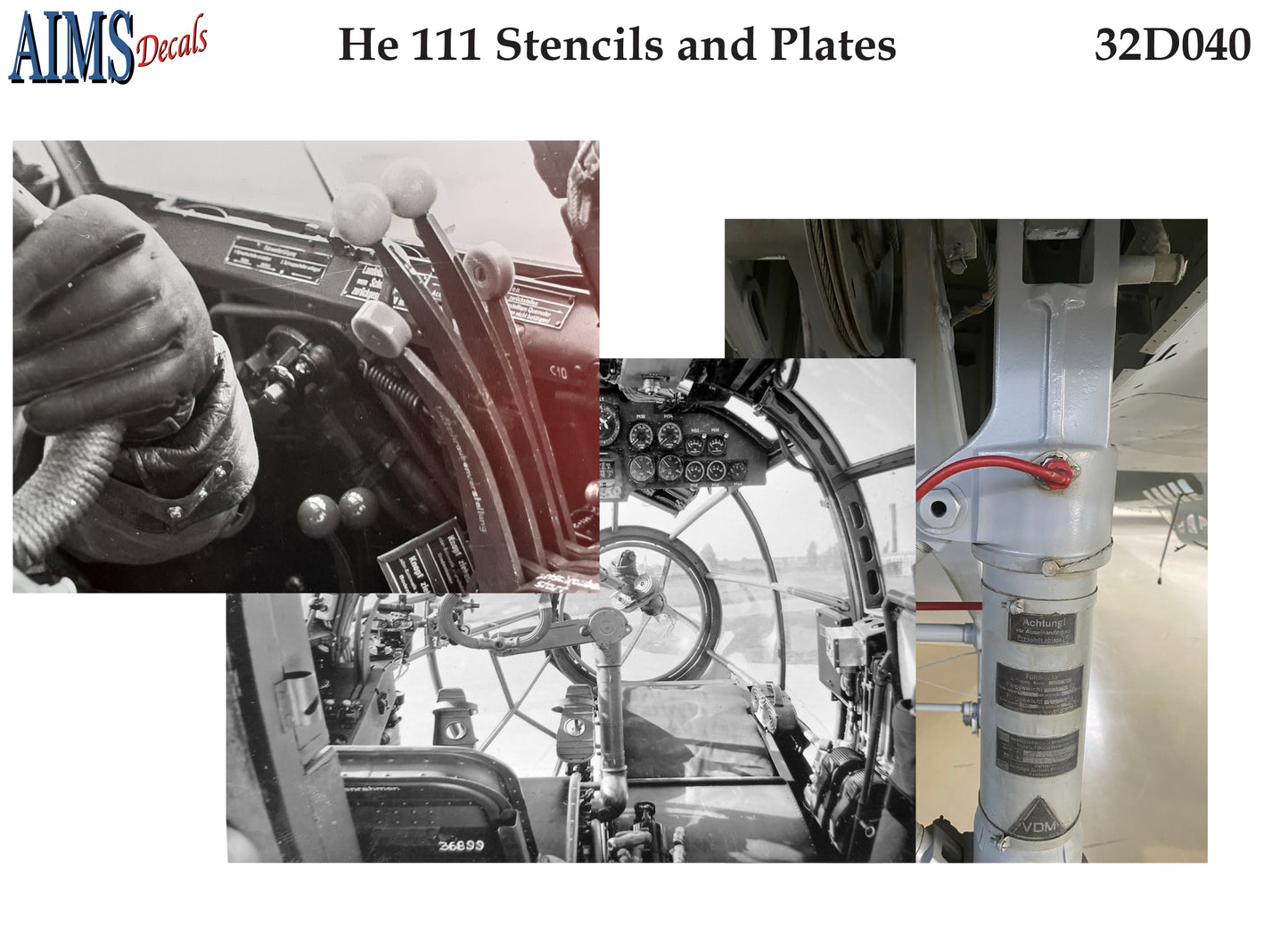 Aims AIMS32D040 1:32 Heinkel He-111H-6 Stencils and Plates