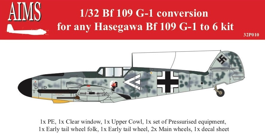 Aims AIMS32P010 1:32 Messerschmitt Bf-109G-1 conversion