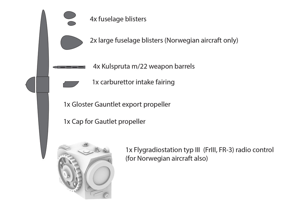 Aims AIMS32P021 1:32 Swedish J8 conversion for the ICM Gloster Gladiator Mk.II