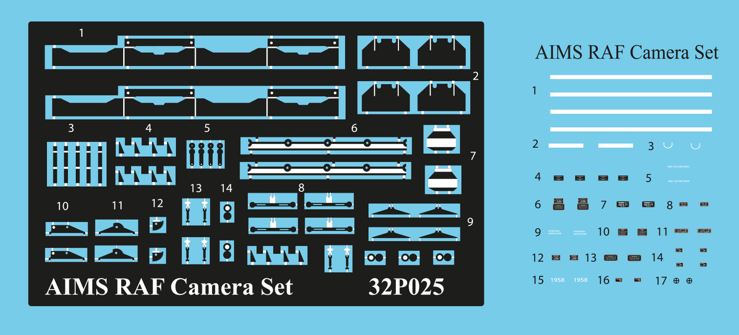 Aims AIMS32P025 1:32 RAF Camera set