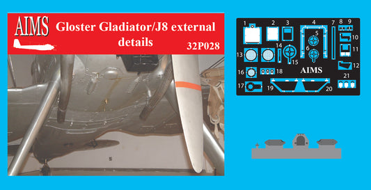 Aims AIMS32P028 1:32 Gloster Gladiator Mk.I/Mk.II/Swedish J8 external details
