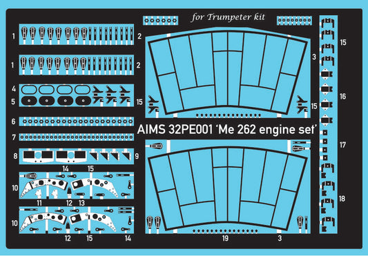 Aims AIMS32PE01 1:32 engine detail set for Messerschmitt Me-262
