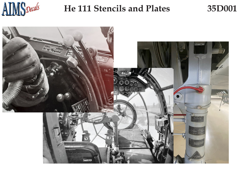 Aims AIMS35D001 1:35 Heinkel He-111H-6 Stencils and Plates