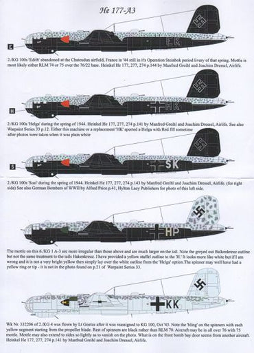 Aims AIMS48D009 Heinkel He-177A-3 France 1944 Decals 1:48