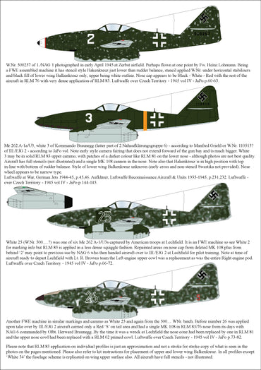 Aims AIMS48D016 1:48 Messerschmitt Me-262A-1a/U3