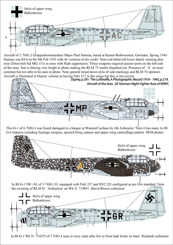 Aims AIMS48D018 1:48 Junkers Ju-88G-1 Collection